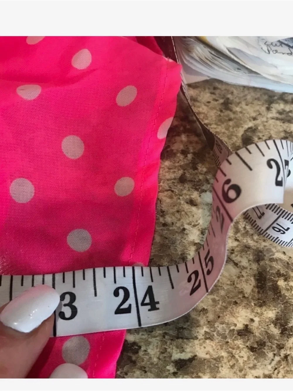 Justice Hot Pink Polka Dot Ruffle Top with Trimmed Scoop Neck
